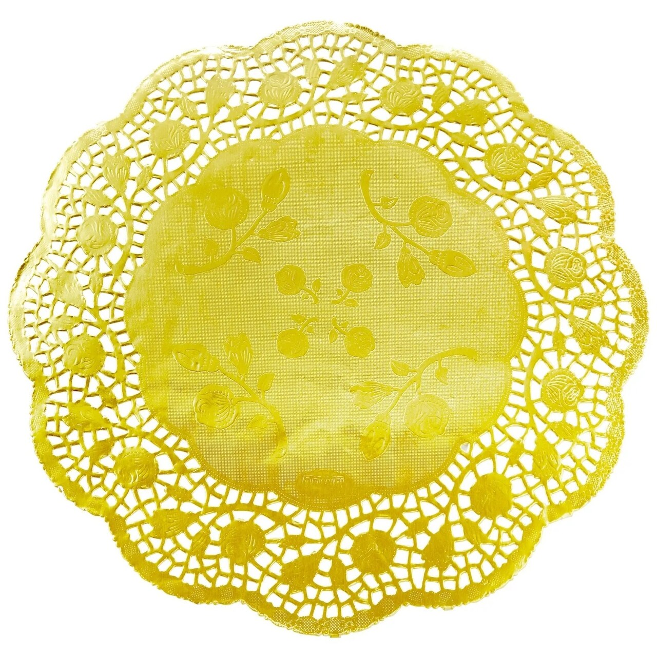 100 Pack 12 Inch Gold Doilies, Round Paper Placemats for Weddings, Desserts